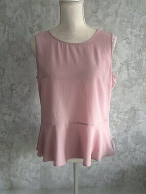 TALBOTS Light Purple Sheer Peplum Tank Top Size 12 Petite